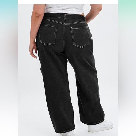 Eytino Womens Cargo Pants High Waisted Stretch Wide Leg Baggy Pants - Picture 2 of 3